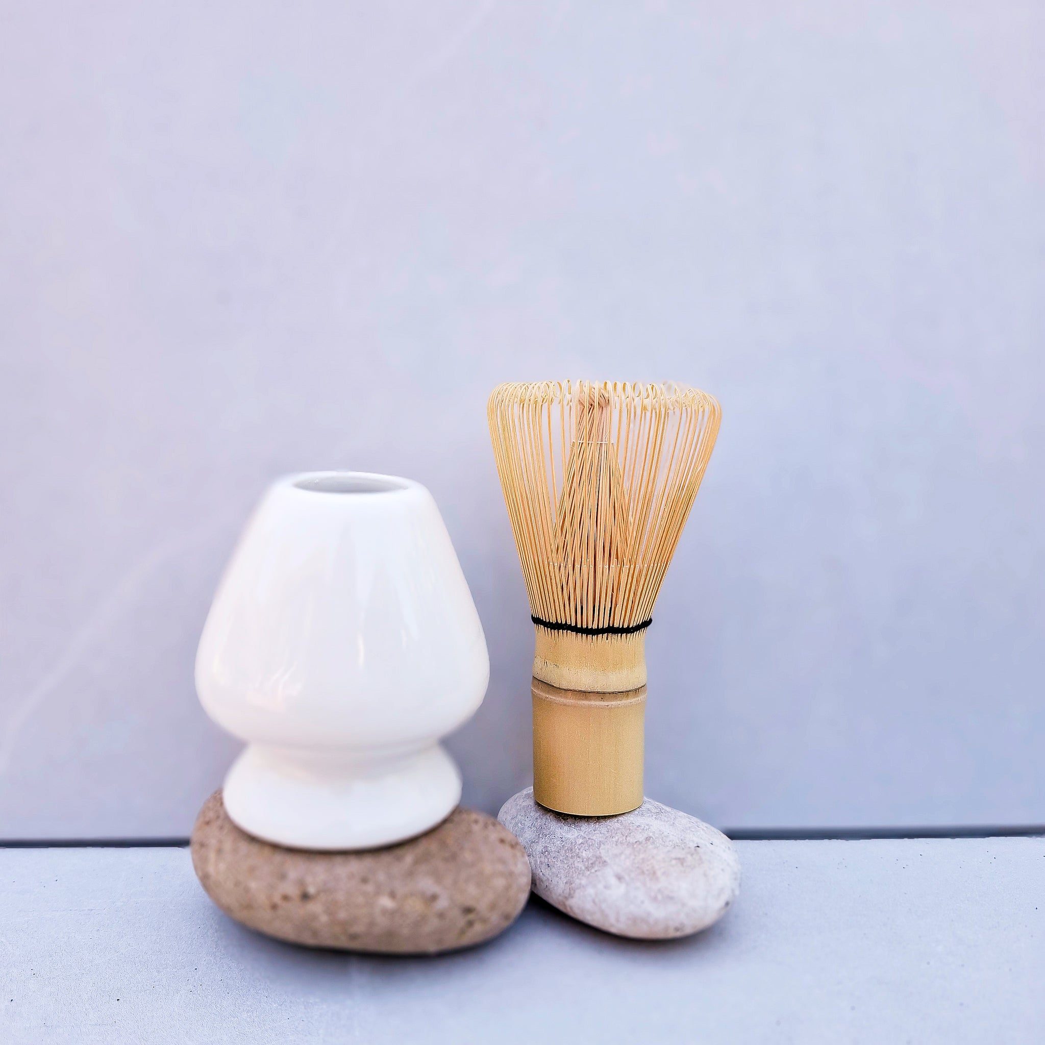 Matcha Whisk and Stand Kit - White Bamboo Whisk